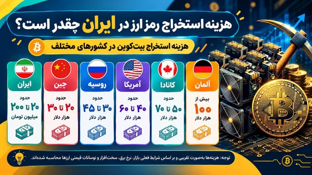 اینفوگرافیک هزینه استخراج رمز ارز